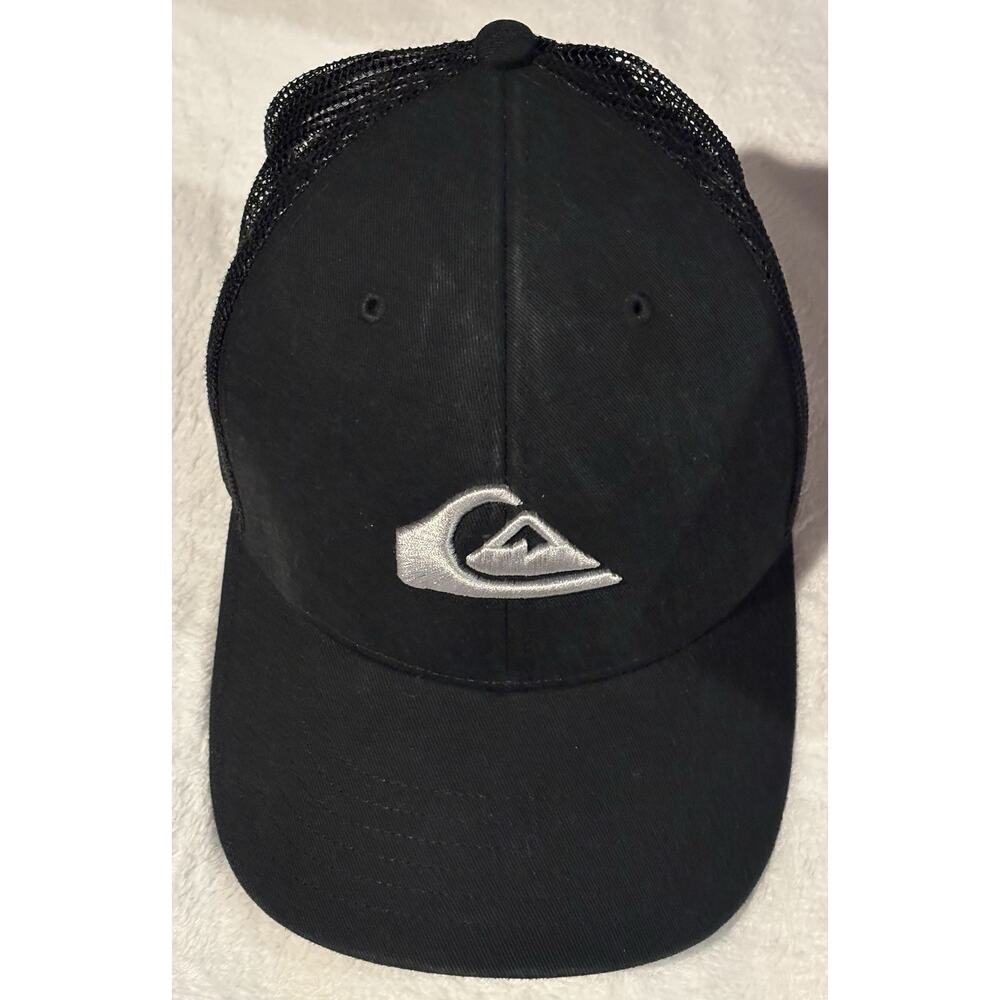Quiksilver Men's GROUNDER Mesh Trucker Snapback Adjustable Hat, Black, NEW!!
